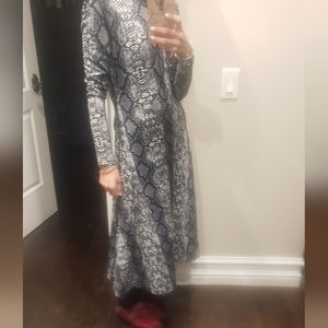 Turtleneck snakeskin dress